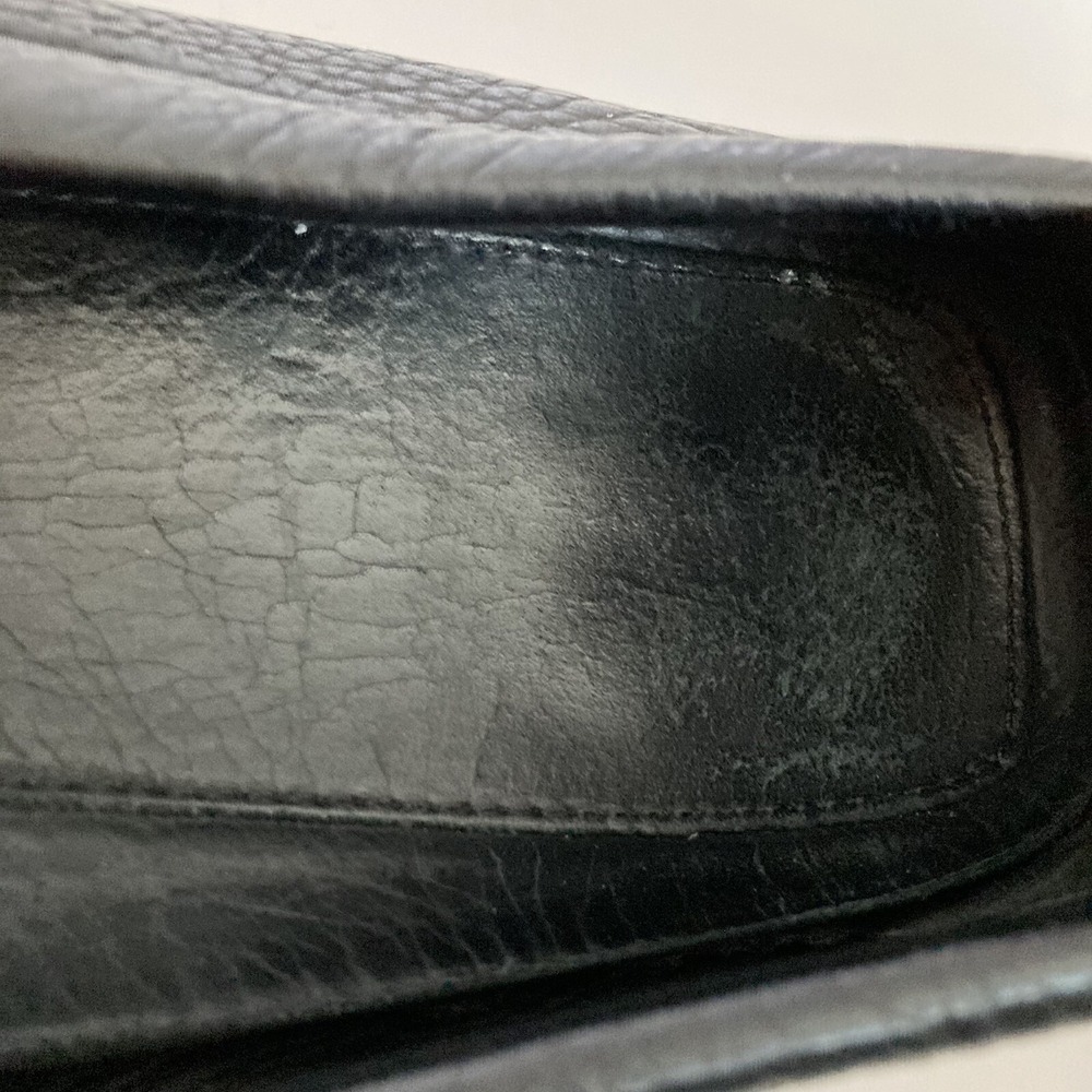 Prada Black Pebbled Leather Metal Horse Bit Buckle Driving Loafers Shoes Mens 11 - Picture 13 of 14